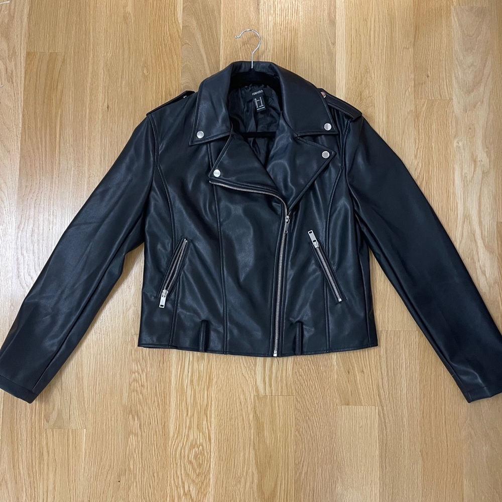 Forever 21 black faux leather jacket